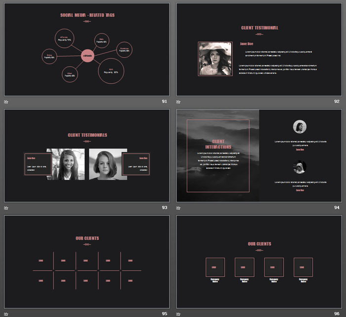 大气简约黑色欧美PPT模板