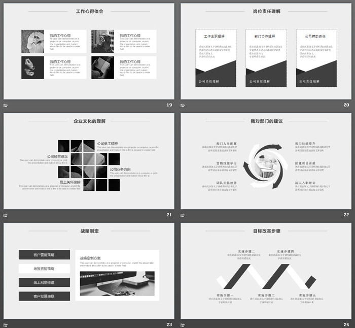 简洁商务风个人述职报告PPT模板