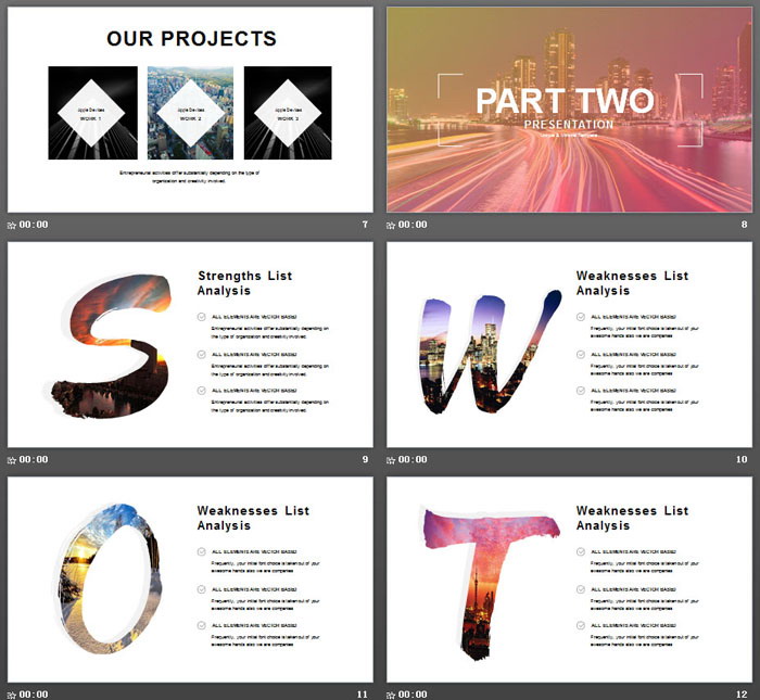 雪山星空背景的欧美风企业简介PPT模板