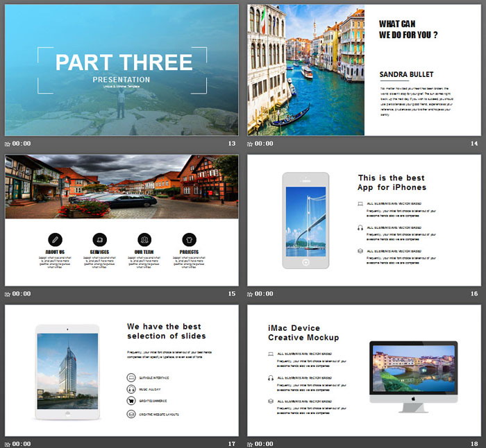 雪山星空背景的欧美风企业简介PPT模板