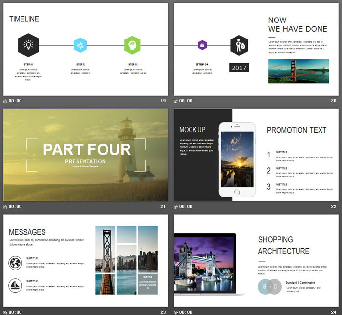 雪山星空背景的欧美风企业简介PPT模板