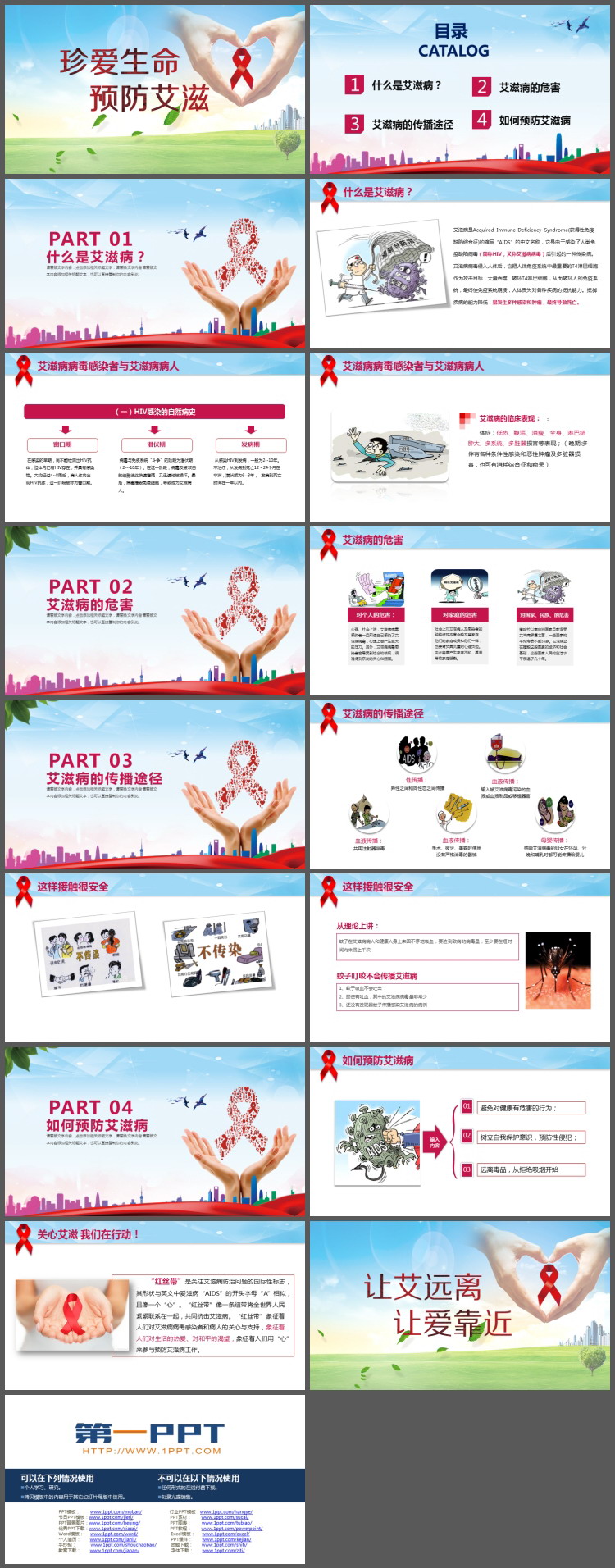 珍爱生命预防艾滋PPT下载