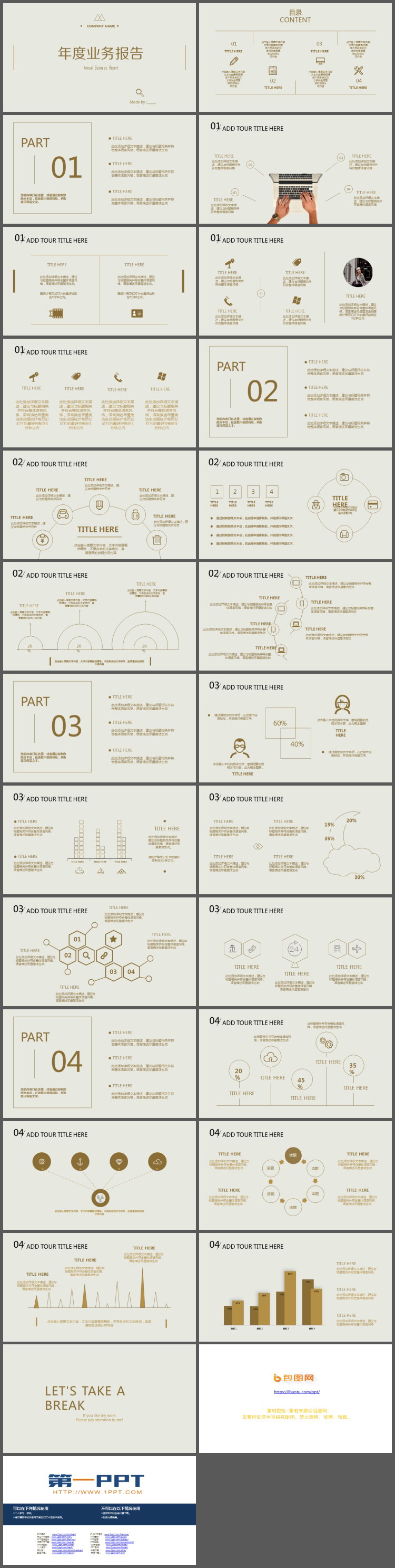 绿色简洁年度工作报告PPT模板
