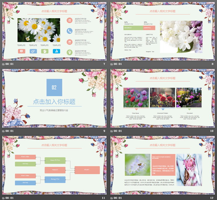 清新时尚韩范PPT模板