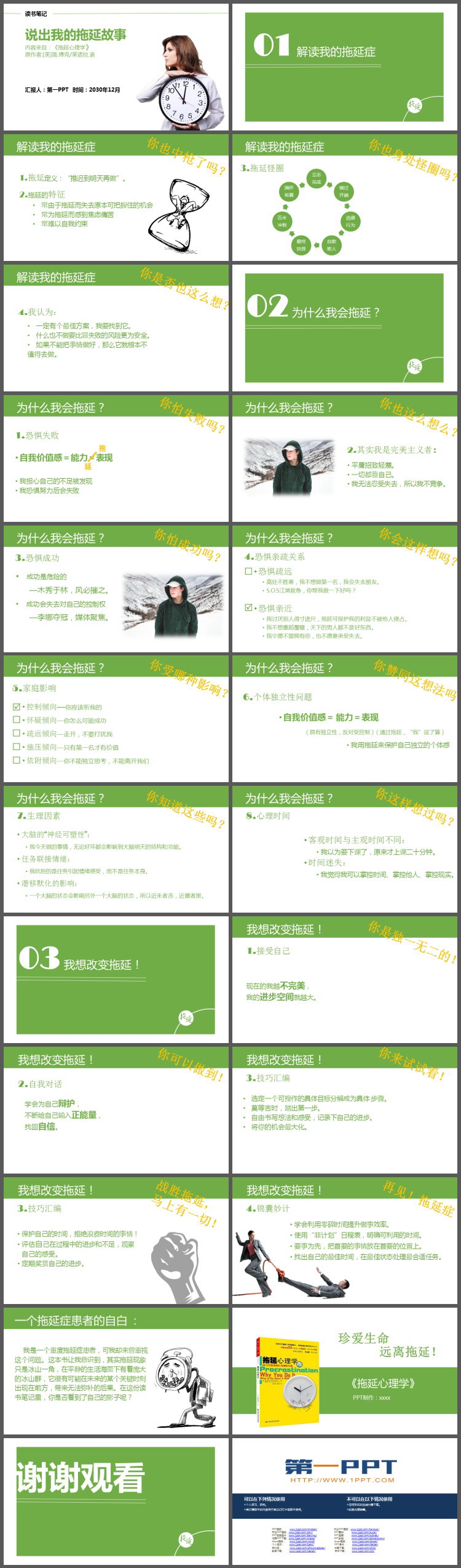 说出我的拖延故事《拖延心理学》读书笔记PPT