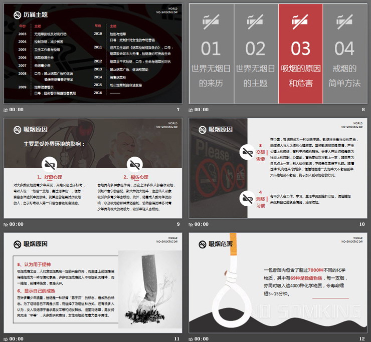 世界无烟日公益宣传PPT