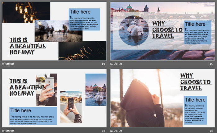 欧美风城市旅行相册PPT模板