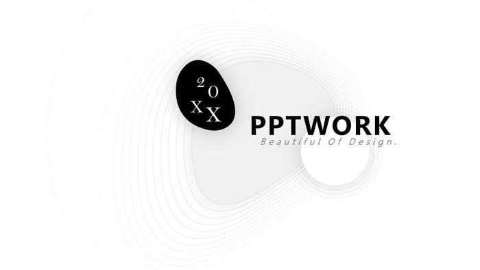 极简优美等高线条PPT模板