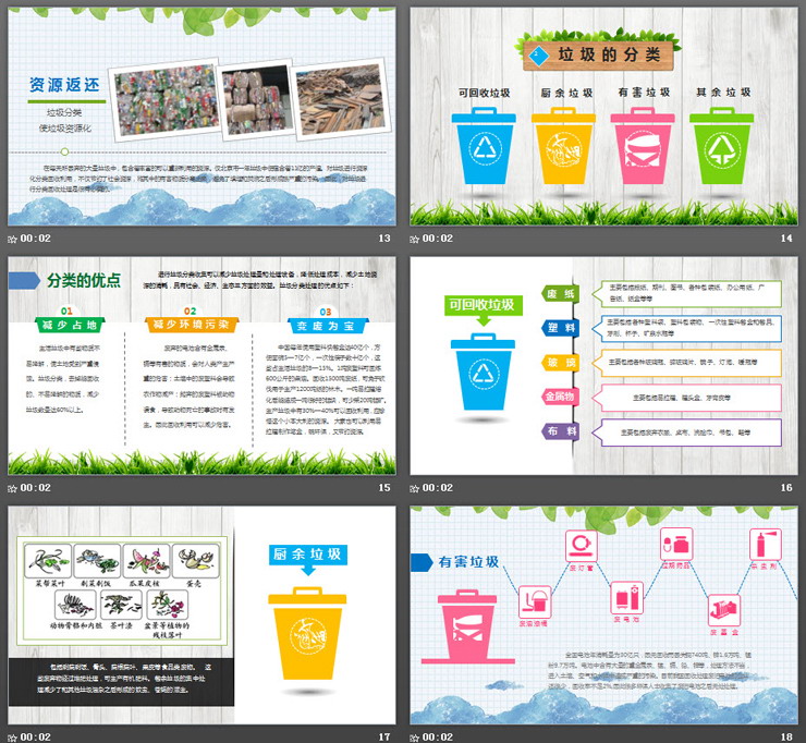精美动态垃圾分类PPT模板免费下载