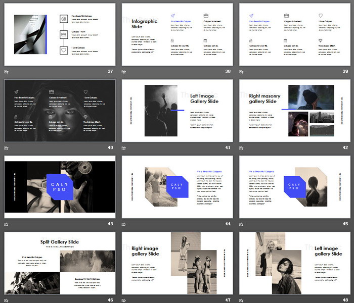 欧美黑白音乐主题PPT模板