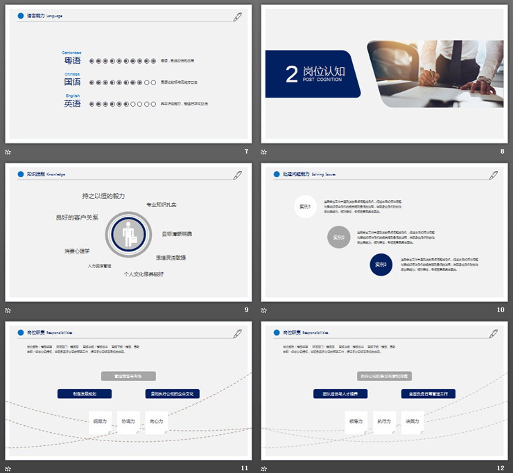 蓝色简洁个人竞聘PPT模板