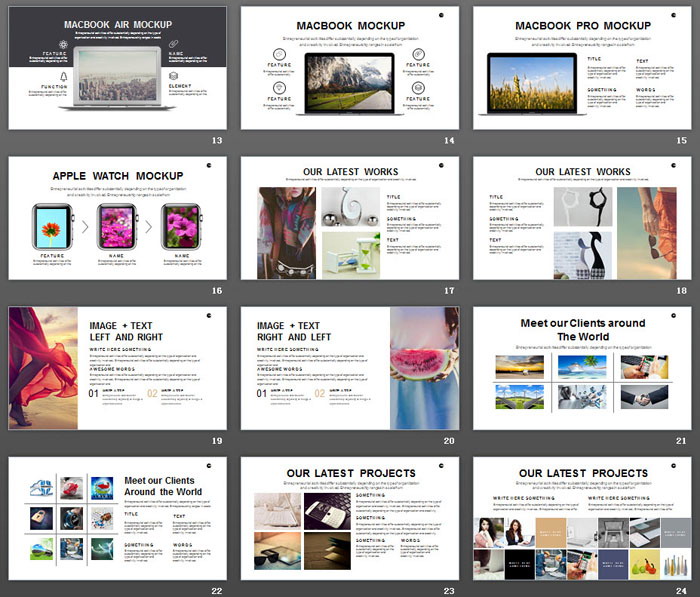 简洁清新欧美PPT模板免费下载