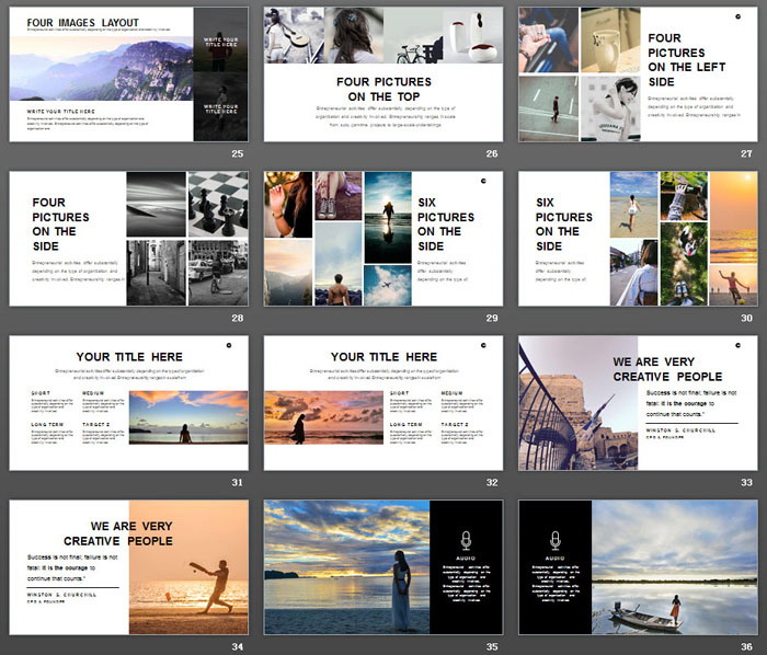 简洁清新欧美PPT模板免费下载