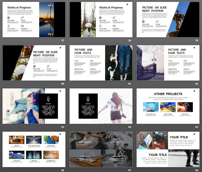 简洁清新欧美PPT模板免费下载