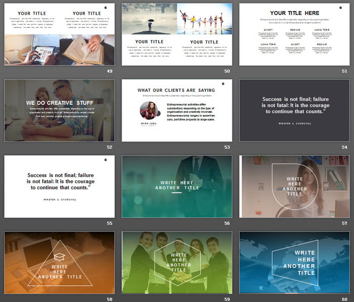 简洁清新欧美PPT模板免费下载