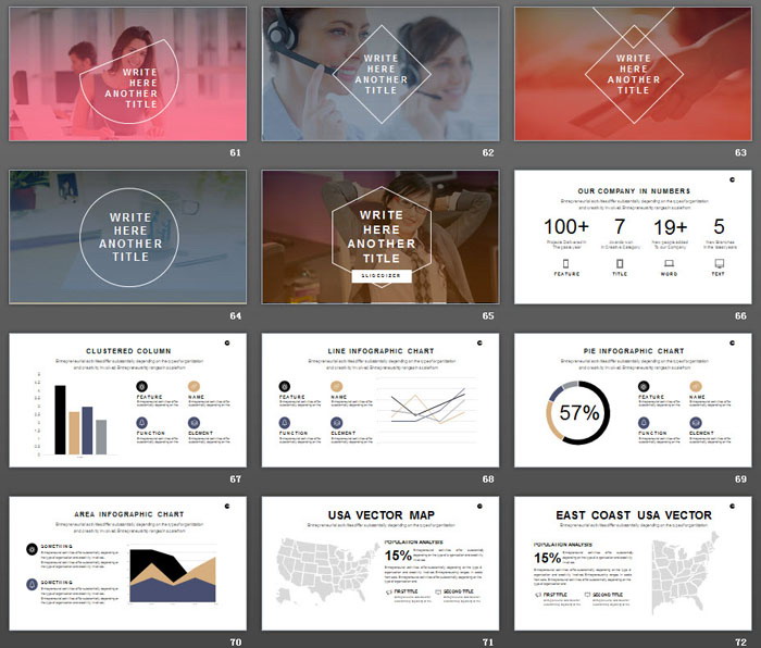 简洁清新欧美PPT模板免费下载