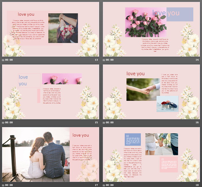 清新韩范《我喜欢你》PPT模板