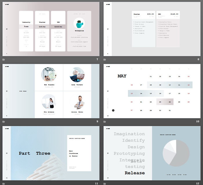简洁淡雅欧美画册PPT模板