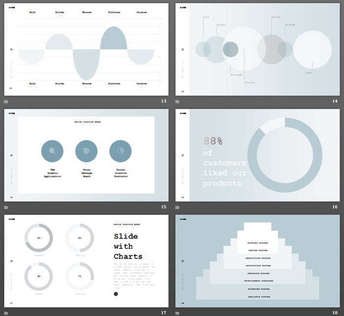 简洁淡雅欧美画册PPT模板