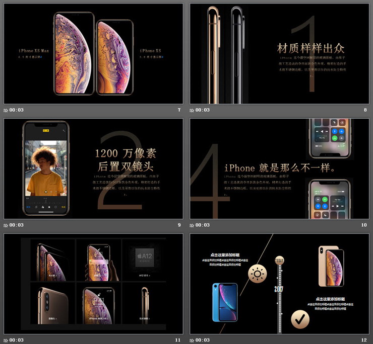 苹果手机iphone xs max发布会PPT模板