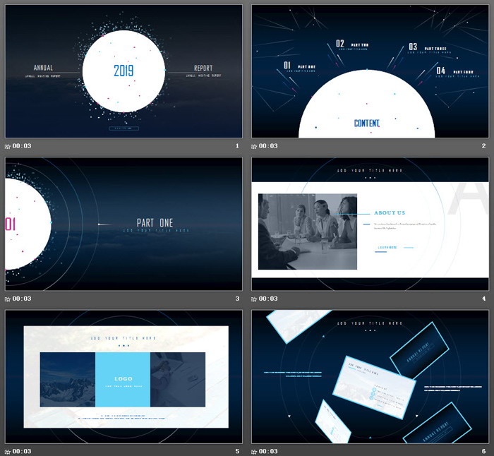 蓝色炫酷通用商务PPT模板