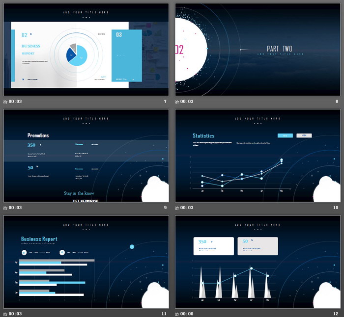 蓝色炫酷通用商务PPT模板