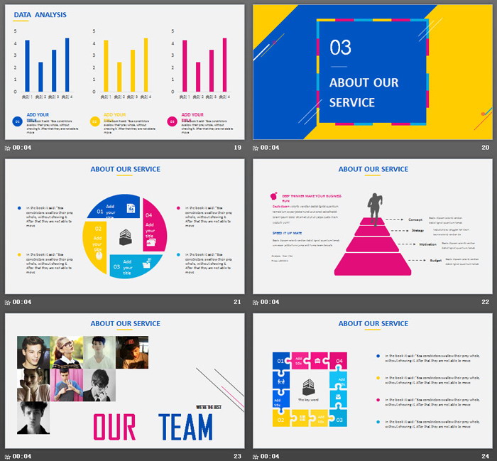 蓝黄炫酷欧美公司简介PPT模板