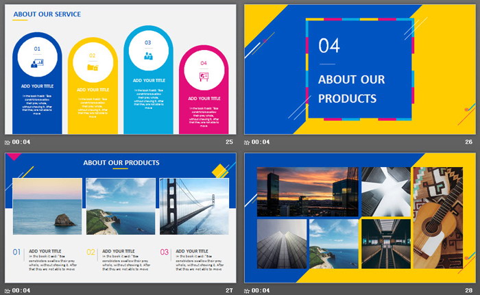 蓝黄炫酷欧美公司简介PPT模板