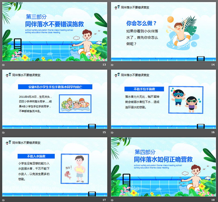 小学生夏季防溺水主题班会PPT
