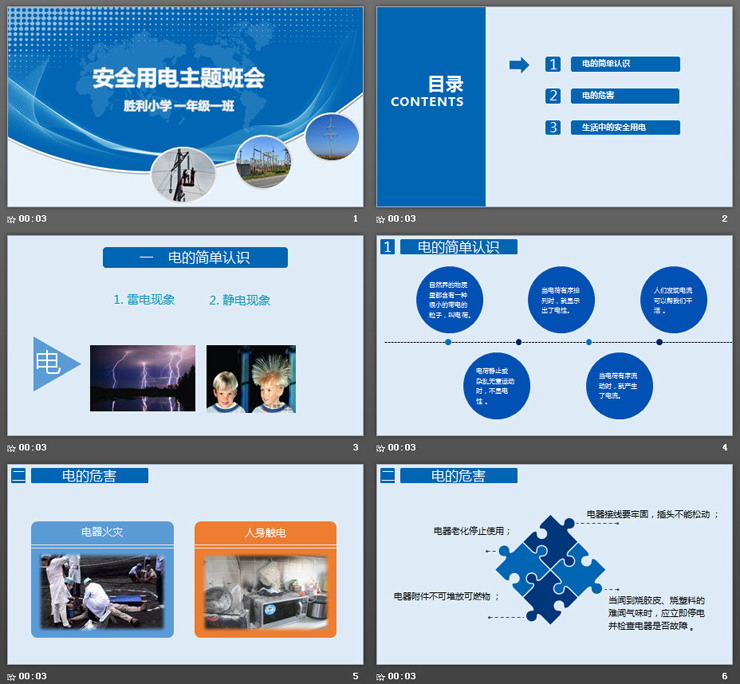 用电安全主题班会PPT模板