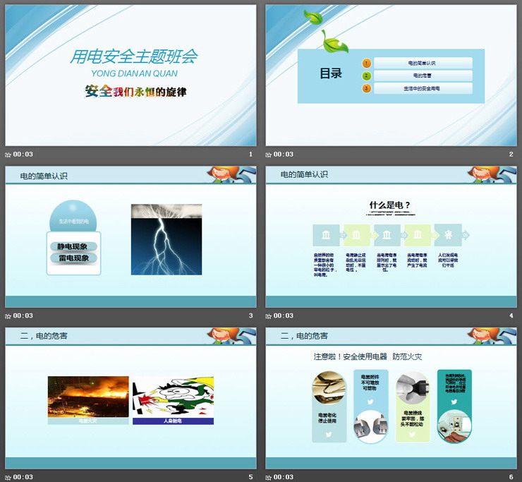 小学生安全用电主题班会PPT