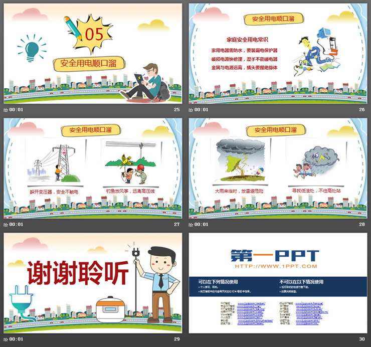 用电安全主题班会PPT下载