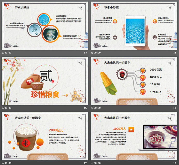 节约用水珍惜粮食PPT