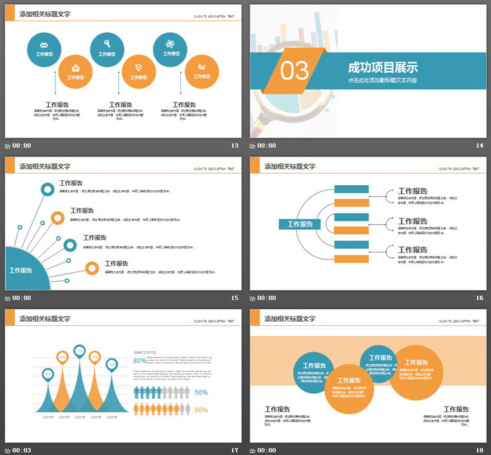 彩色报表背景的财务分析报告PPT模板