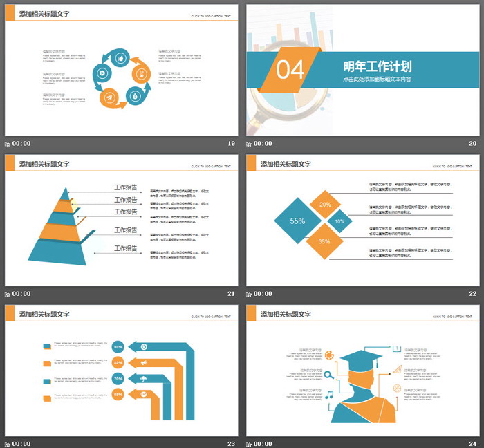 彩色报表背景的财务分析报告PPT模板