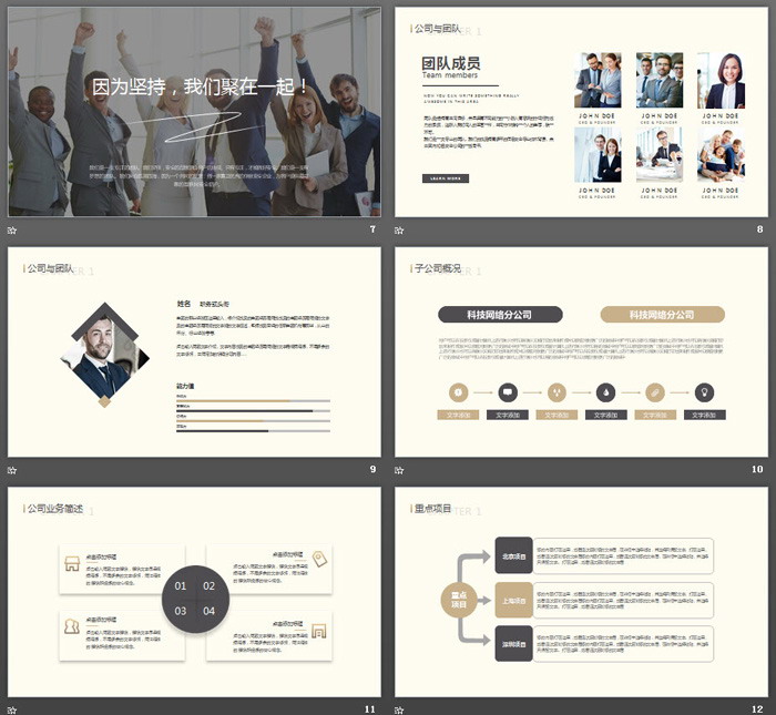 雅致棕色建筑背景商业融资计划书PPT模板
