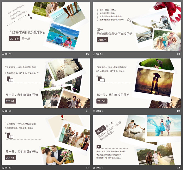 我们的婚礼电子相册PPT模板