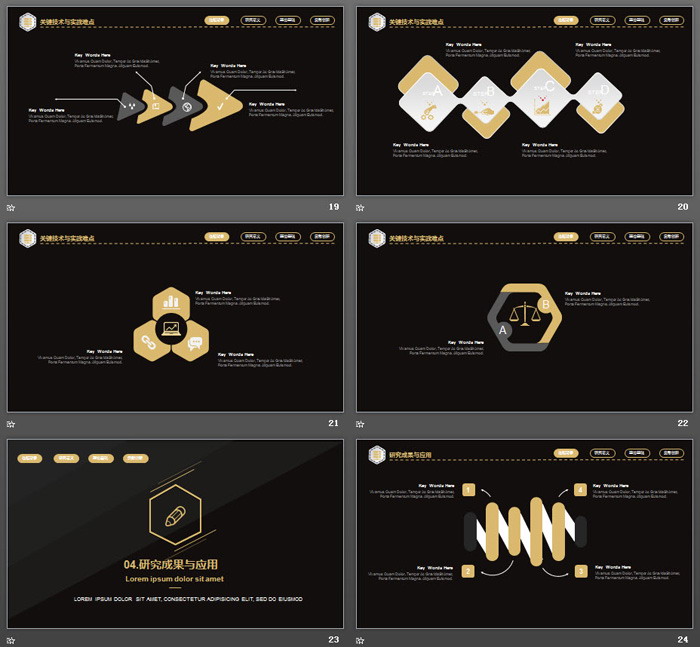 精致黑金风格毕业论文答辩PPT模板