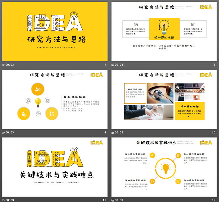 黄色创意MBE风格PPT模板
