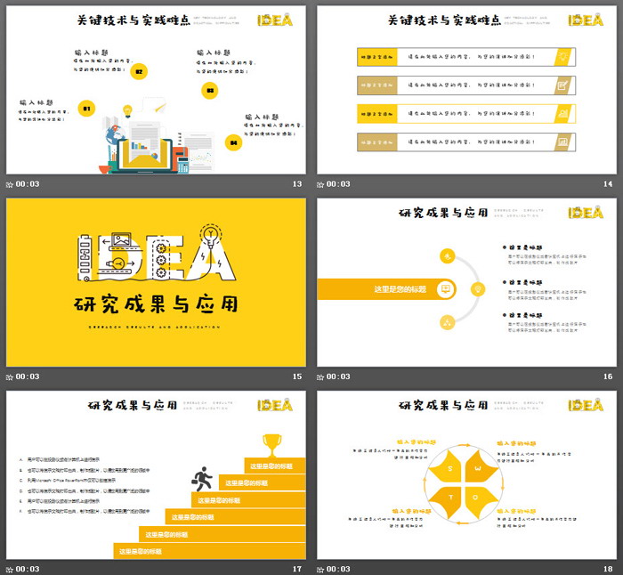 黄色创意MBE风格PPT模板