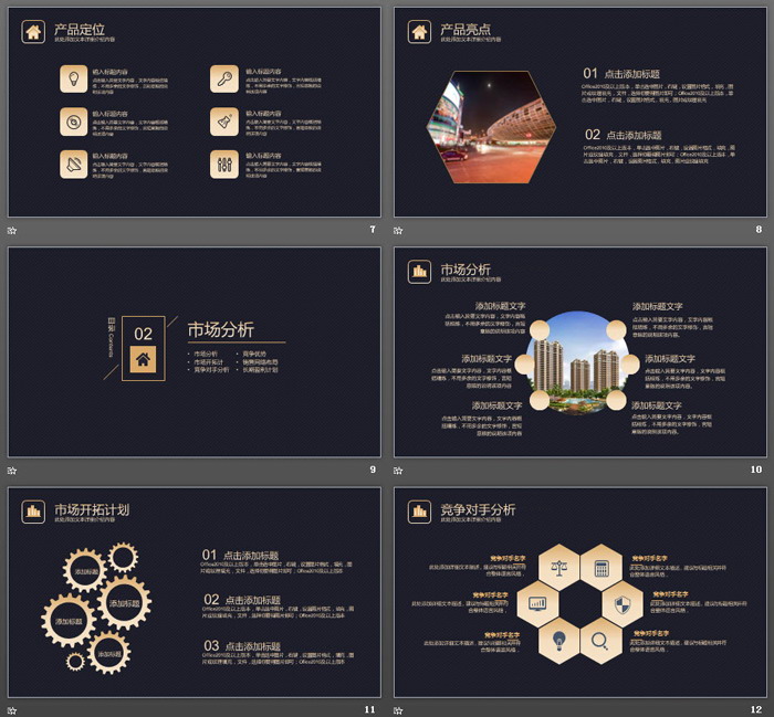 精致黑金风格商业融资计划书PPT模板