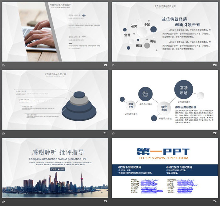 稳重城市建筑背景公司简介产品宣传PPT模板