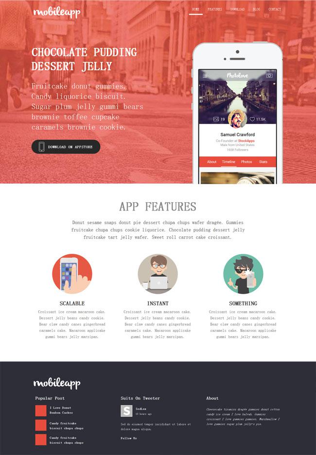 苹果APP软件企业模板,网页模板,素材免费下载-资源站