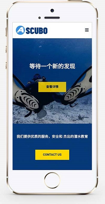 响应式水上运动设备潜水服务公司网站源码 织梦dedecms模板 自适应手机端-资源站