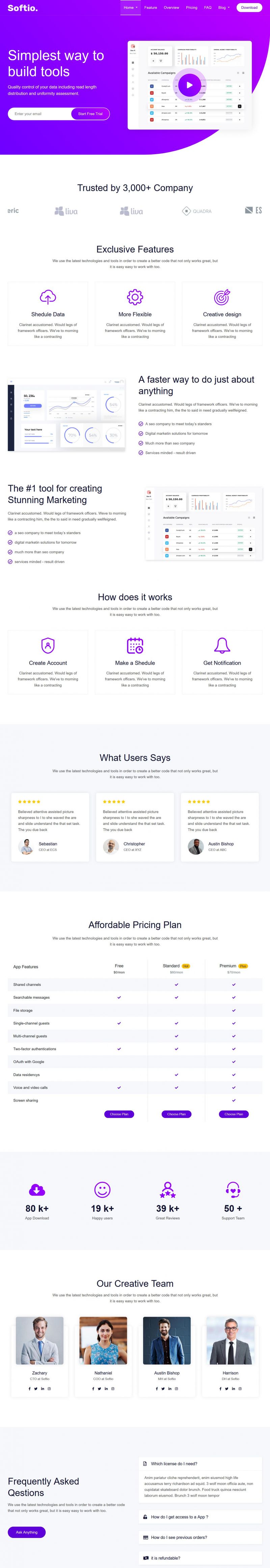 【亲测源码】企业软件应用落地展示页H5页面模板[可自适应手机]-资源站