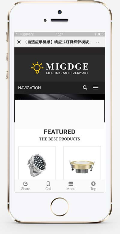 (自适应手机移动端)响应式灯具灯饰产品英文外贸网站源码 织梦dedecms模板-资源站
