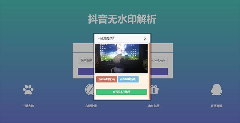PHP抖音在线去水印抖音无水印视频解析源码-资源站