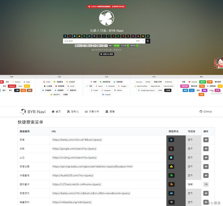 好看有个性的轻量级可配置网站导航源码-资源站