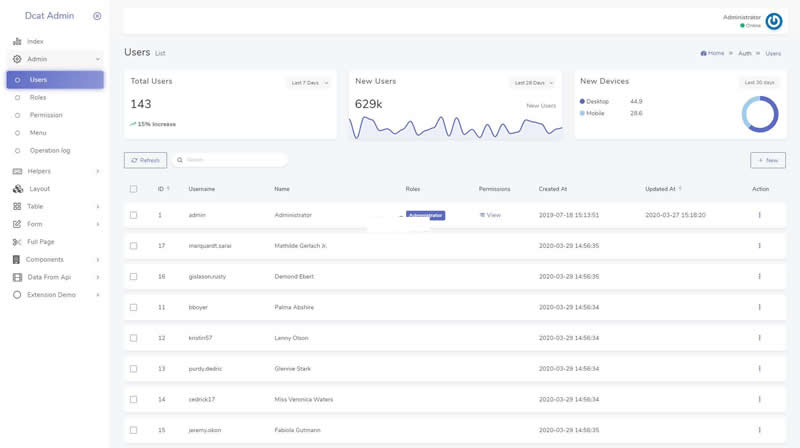 Dcat Admin后台构建工具 v1.7.3-资源站