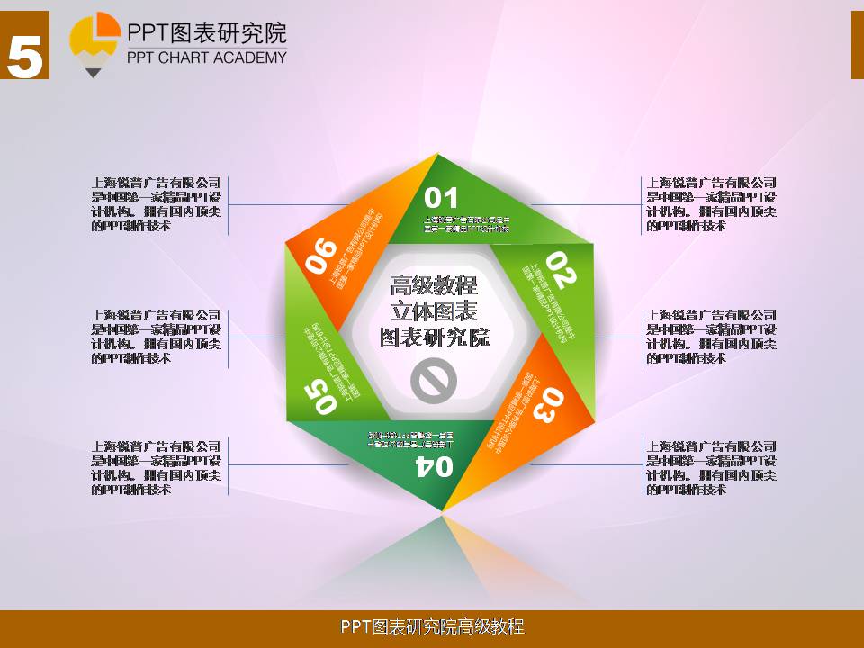 六项内容并列关系PPT图表